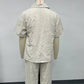 Cotton-Linen Short Sleeve Shirt & Loose Pants Set