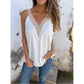 Women's Casual Solid Color Lace V-Neck Vest