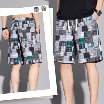 Men's Casual Color-Block Shorts