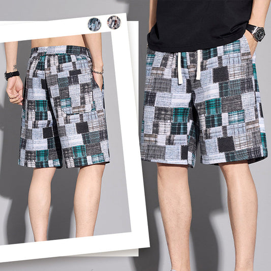 Men's Casual Color-Block Shorts