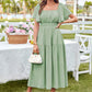 Women's Elegant Solid Square Neck Flowy Dress