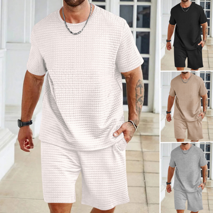 Men's Sports Casual Solid Color 2-Piece Set