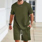 Men's Sports Casual Solid Color 2-Piece Set
