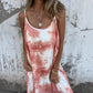 Women Tie Dye Gradient Color Printed Spaghetti Strap Dresses