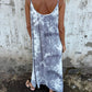 Women Tie Dye Gradient Color Printed Spaghetti Strap Dresses