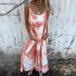 Women Tie Dye Gradient Color Printed Spaghetti Strap Dresses