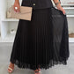 Women's Elegant Button-Down Sleeveless Tops ＆ Pleated Skirt Set