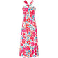 Cross Halter Sleeveless Floral Printed Dress