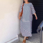Women's Casual Striped Split Dress