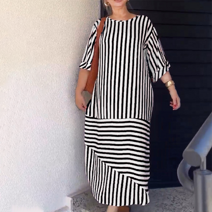Women's Casual Striped Split Dress