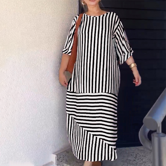 Women's Casual Striped Split Dress