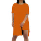 Women's Solid Round-Neck Dress ＆ Shorts Set
