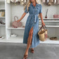 Women's Denim Button-Down Shirt Dress