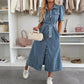 Women's Denim Button-Down Shirt Dress