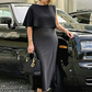 🛍️50% OFF👗Women’s Asymmetric Drape Midi Dress