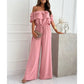 Women’s Off Shoulder Ruffle Jumpsuit