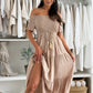 Women's Fashion Off-Shoulder Short Sleeve Long Dress
