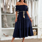 Women's Fashion Off-Shoulder Short Sleeve Long Dress