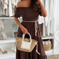 Women's Fashion Off-Shoulder Short Sleeve Long Dress