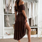 Women's Fashion Off-Shoulder Short Sleeve Long Dress