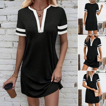 Women's Short Sleeve Half Zip Dress