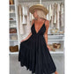 Women's Deep V-Neck Backless Maxi Dress