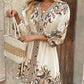 Women's Printed Tie-Waist V-Neck Dress