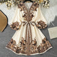 Women's Printed Tie-Waist V-Neck Dress