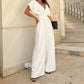 👗 Women’s V - Neck Wide - Legged Jumpsuit | One - Piece Chic & Comfort
