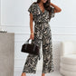 Women’s Leopard Print Wide-Leg Jumpsuit