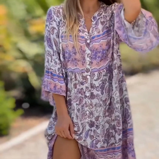 🔥🔥✨Women Floral V-Neck Dress