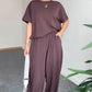 Women's Casual Short Sleeve Top and Pants Set