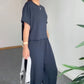 Women's Casual Short Sleeve Top and Pants Set