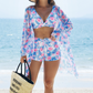 Women's 3-Piece Bikini Set with Cover-Up