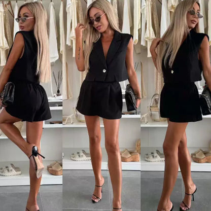 Women's Sleeveless Vest & Shorts 2-Piece Set