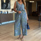 Women's Casual Sleeveless Printed Jumpsuit