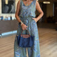 Women's Casual Sleeveless Printed Jumpsuit