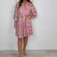 Women's Paisley Print Pink Mini Dress
