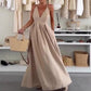 Women's V-Neck Open-Back Maxi Dress