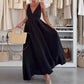 Women's V-Neck Open-Back Maxi Dress