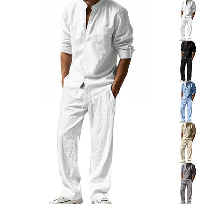 Men's Casual Breathable Shirt and Pants Set