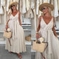 Women’s Spaghetti Strap Maxi Dress with Waist Tie
