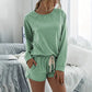 Women's Long Sleeve Top & Shorts Loungewear Set