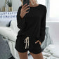 Women's Long Sleeve Top & Shorts Loungewear Set
