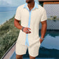 Men's Fashion Button-Down Shirt & Shorts Set