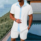 Men's Fashion Button-Down Shirt & Shorts Set