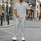 Men’s Solid Color Casual Two-Piece Set