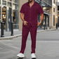 Men’s Solid Color Casual Two-Piece Set