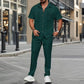 Men’s Solid Color Casual Two-Piece Set