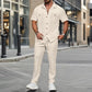 Men’s Solid Color Casual Two-Piece Set